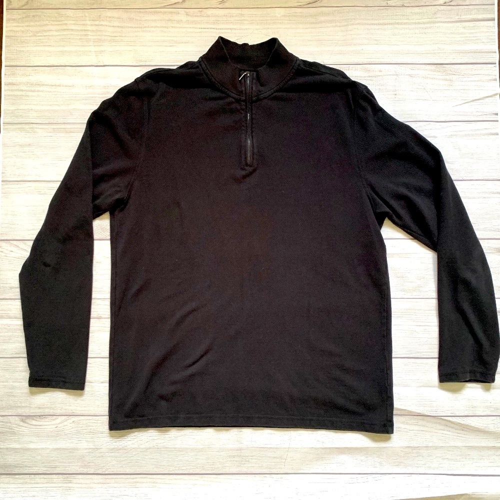 Claiborne Men's Black Long Sleeve Mock Turtleneck Knit XL Pullover